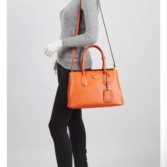 Prada Saffiano Cuir Leather Twin Tote large Bag - Picture 3 of 11